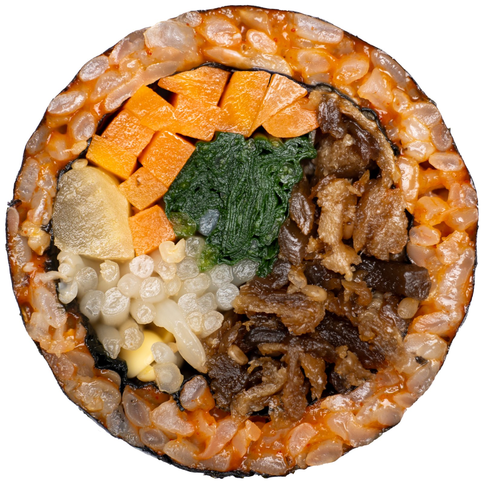 비건김밥 고추장비빔밥 — 단면