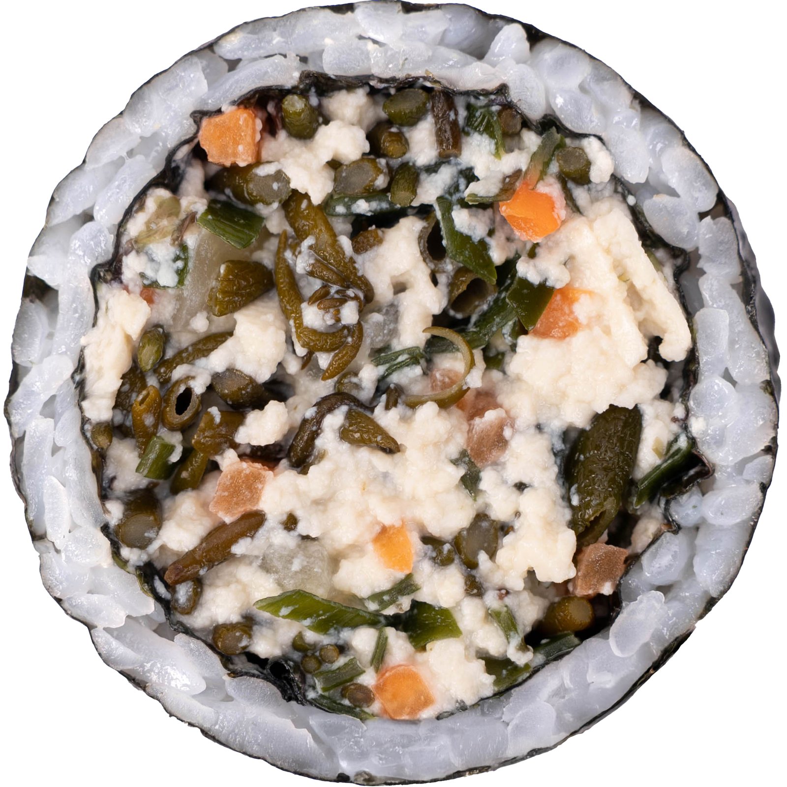 해초두부 비건김밥 — 단면