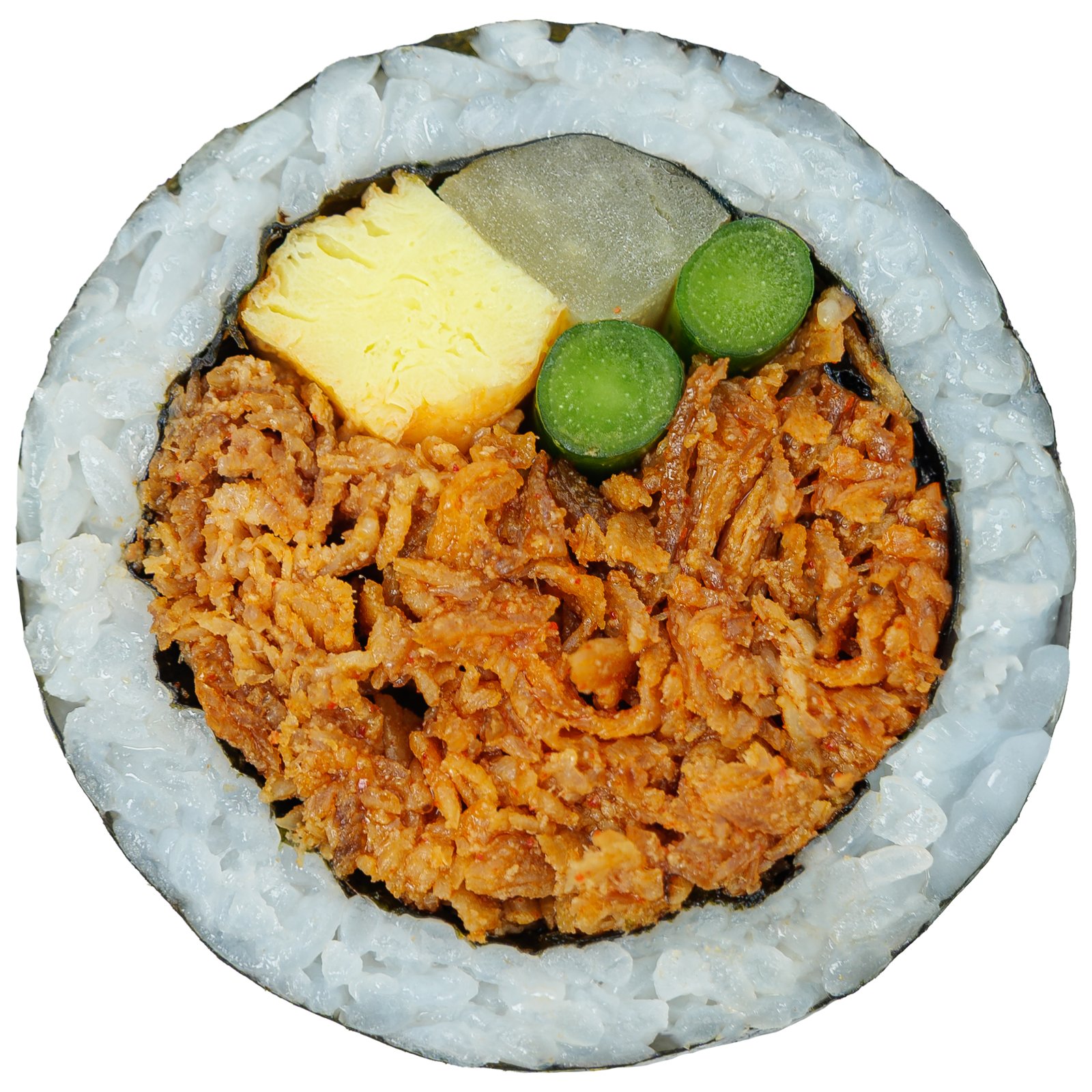 시그니처 매콤제육 김밥 — 단면