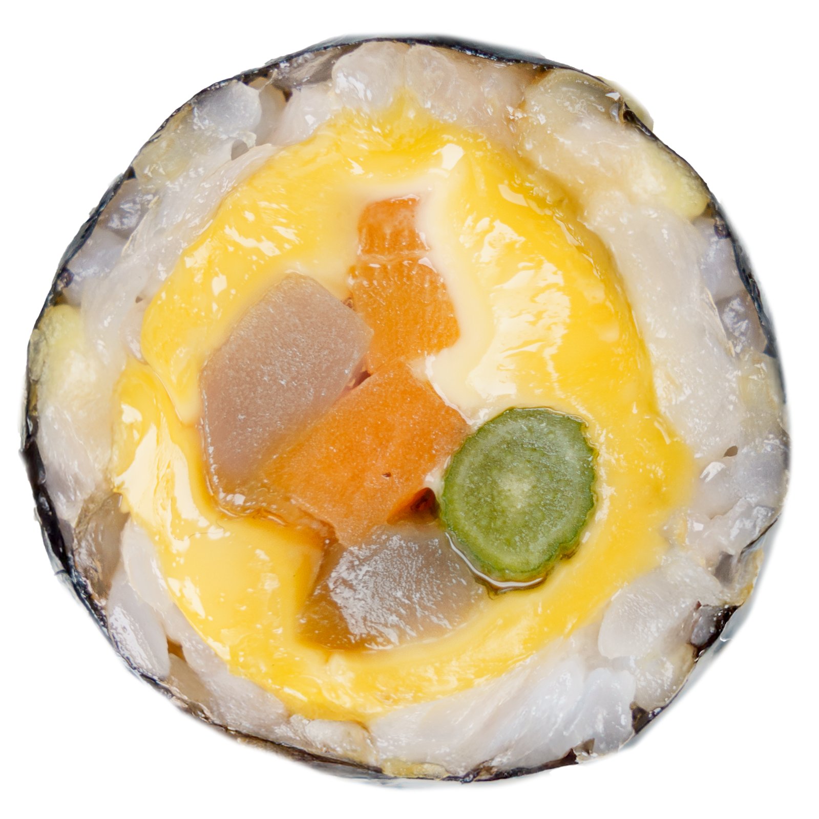체다치즈 저당꼬마김밥 — 단면