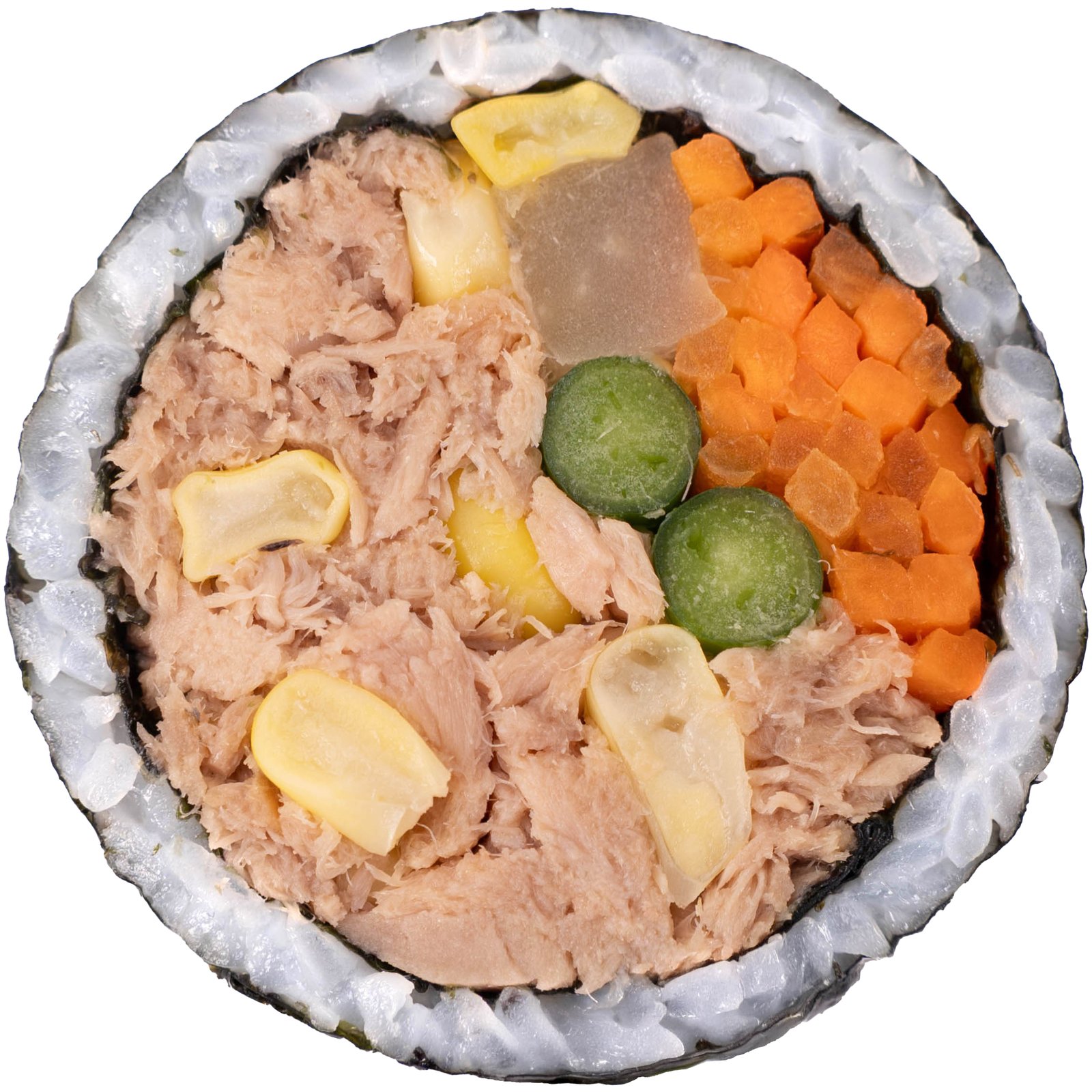 콘참치마요 김밥 — 단면