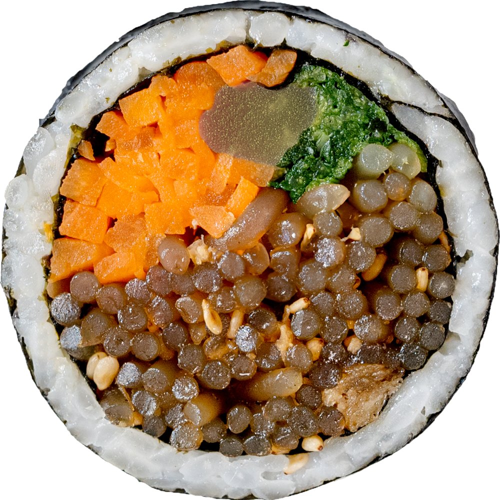 비건 일품잡채 김밥 — 단면